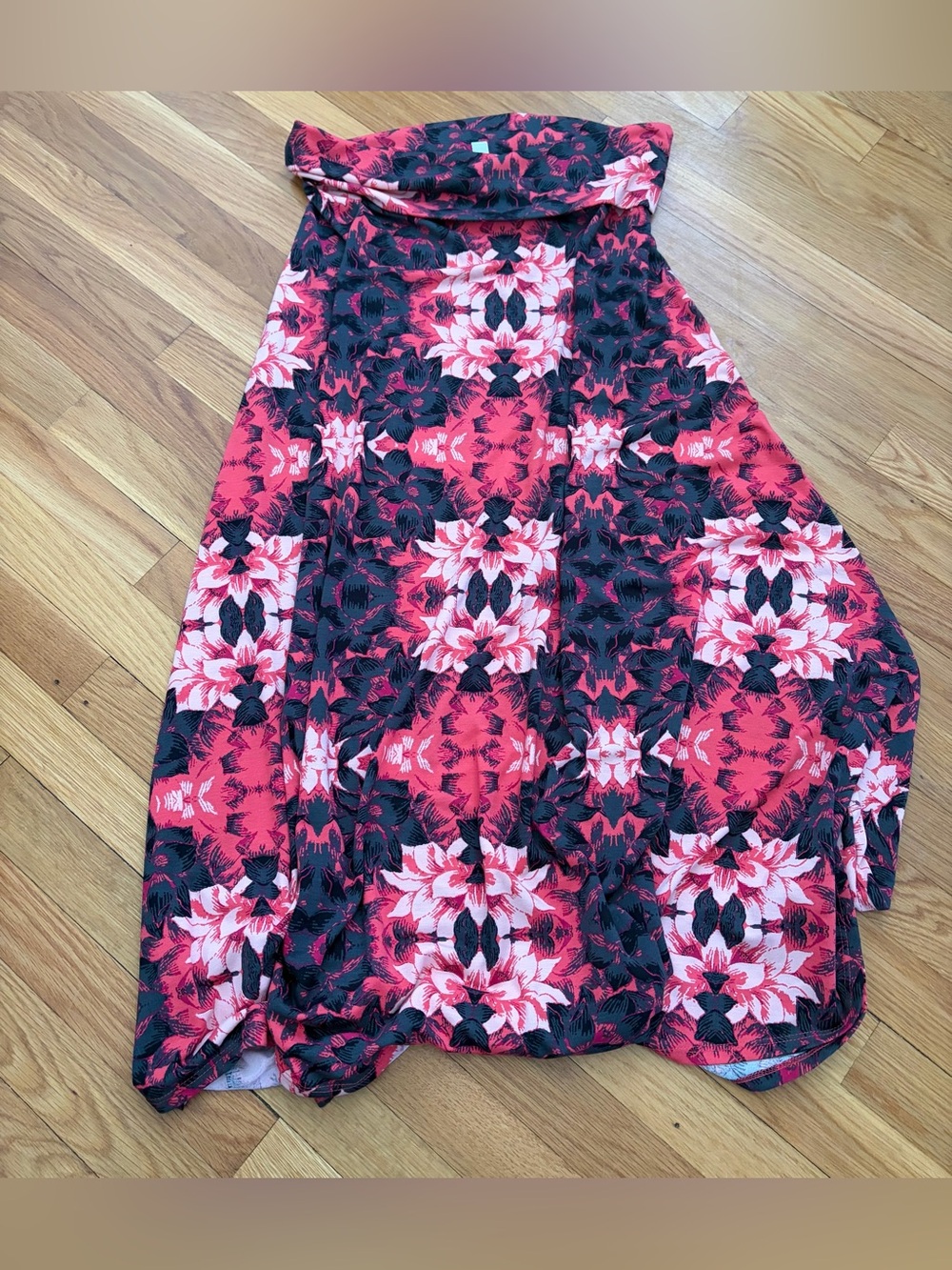 LuLaRoe Pink & Black Floral Circle Skirt